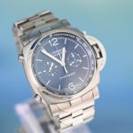 Panerai Luminor Chrono PAM01110 44mm Blue Dial Steel Bracelet – 2022 Full Set