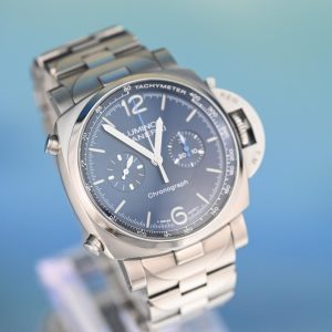 Panerai Luminor Chrono PAM01110 44mm Blue Dial Steel Bracelet – 2022 Full Set
